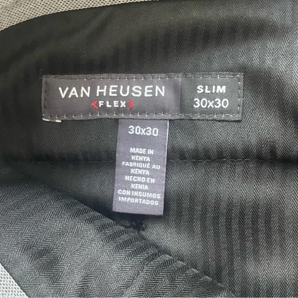 Van Heusen Slim Black Dress Pants Men’s Formal Business Casual Office Minimalist - Picture 3 of 3